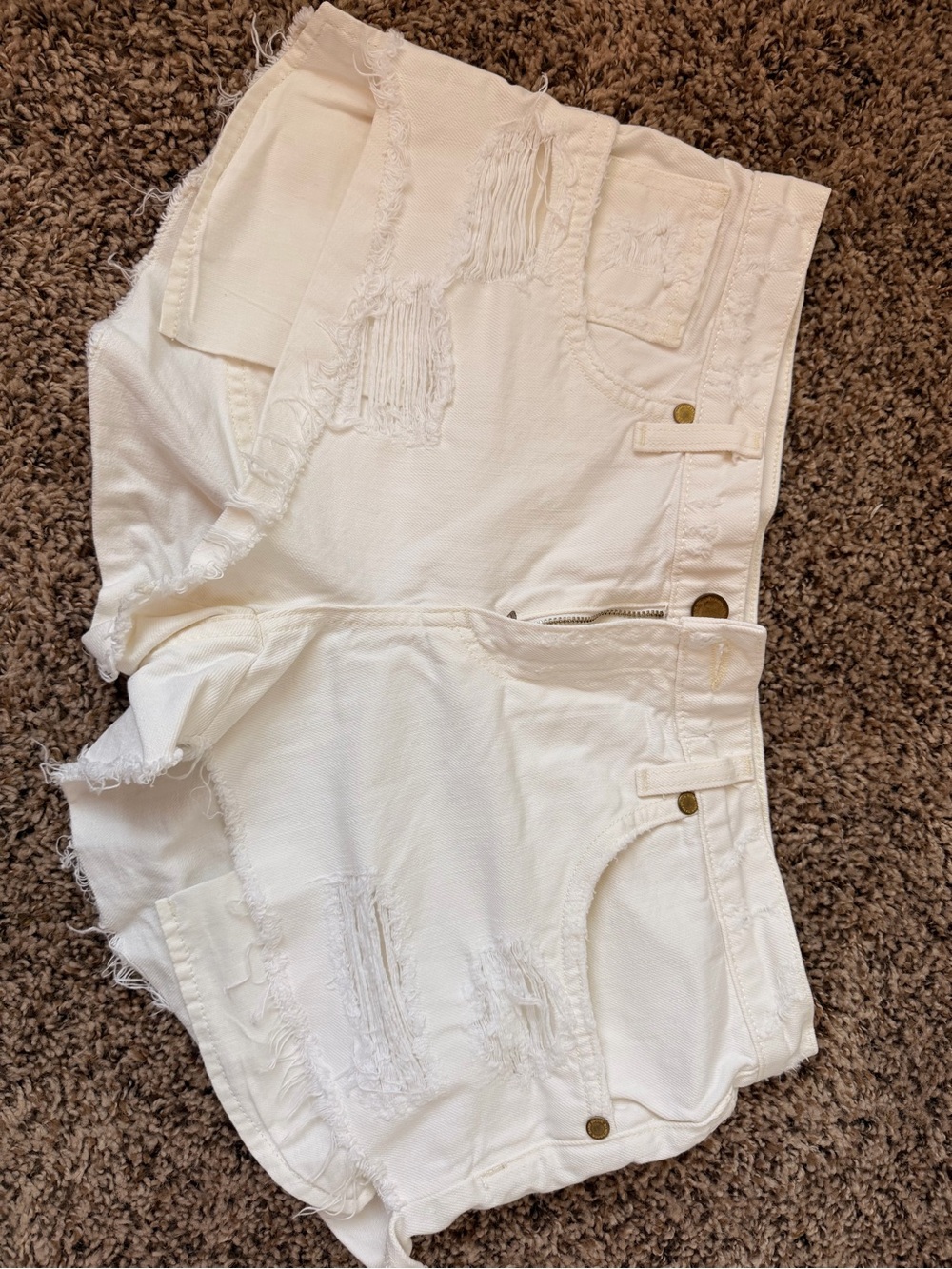 Ramy Brook White Denim Shorts with Navy Label